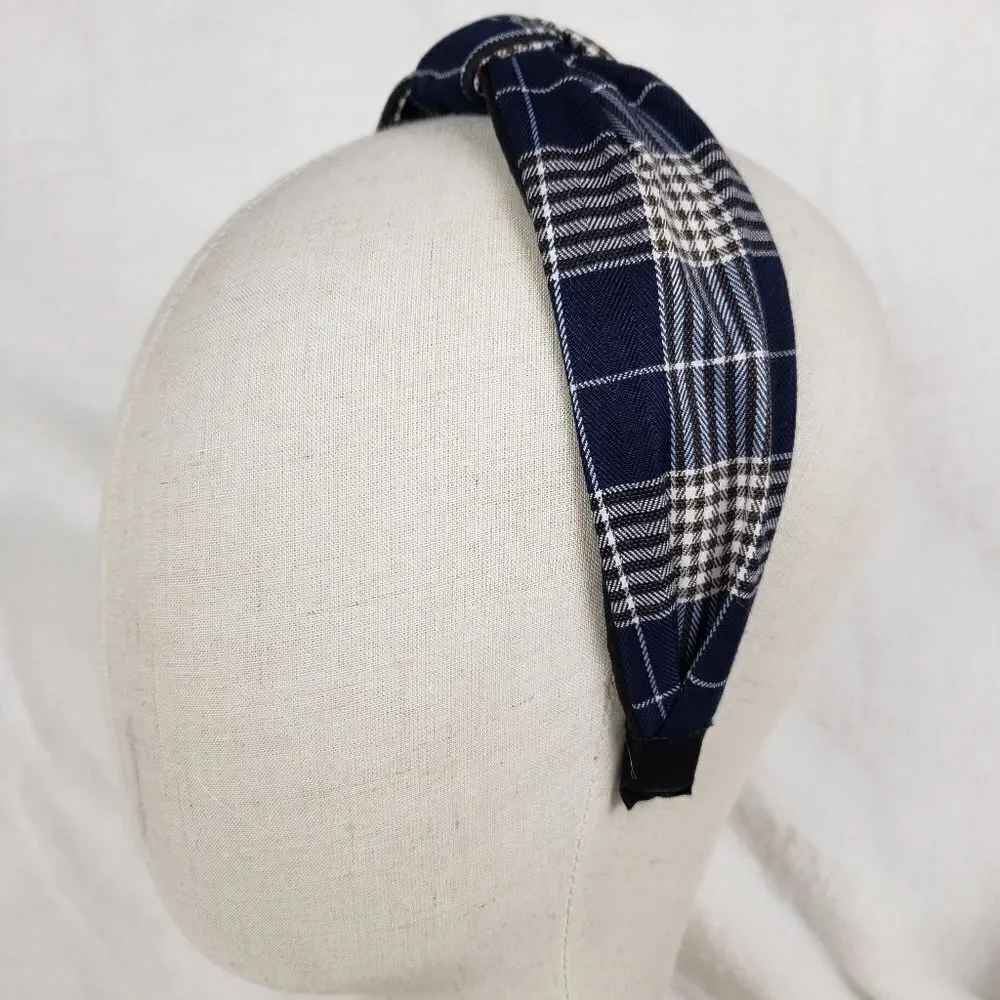 Classic Plaid Top Knot Headband